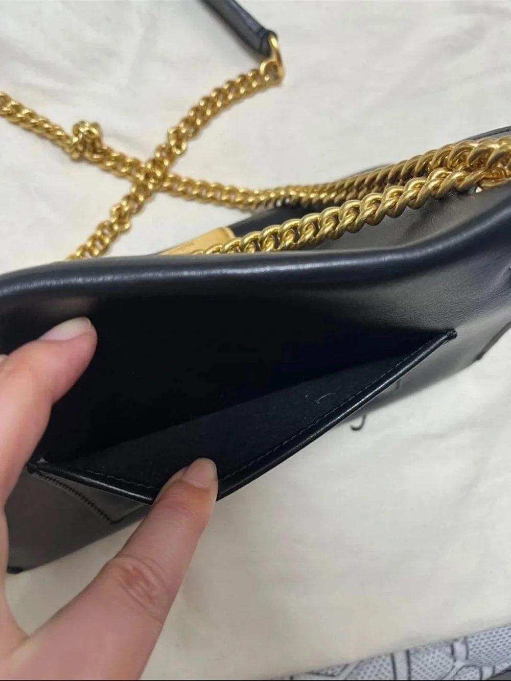 Mulberry Black Leather Satchel with Gold Chain and Turn-Lock